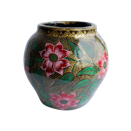 Hand-Painted Red Blossom Paper Vase