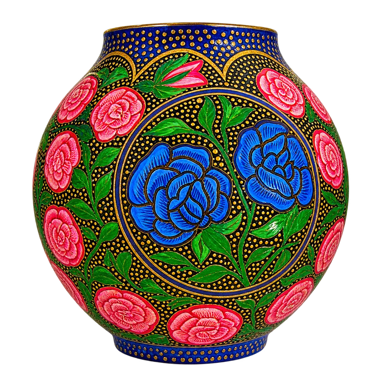 Vintage Floral Mosaic Glass Bowl